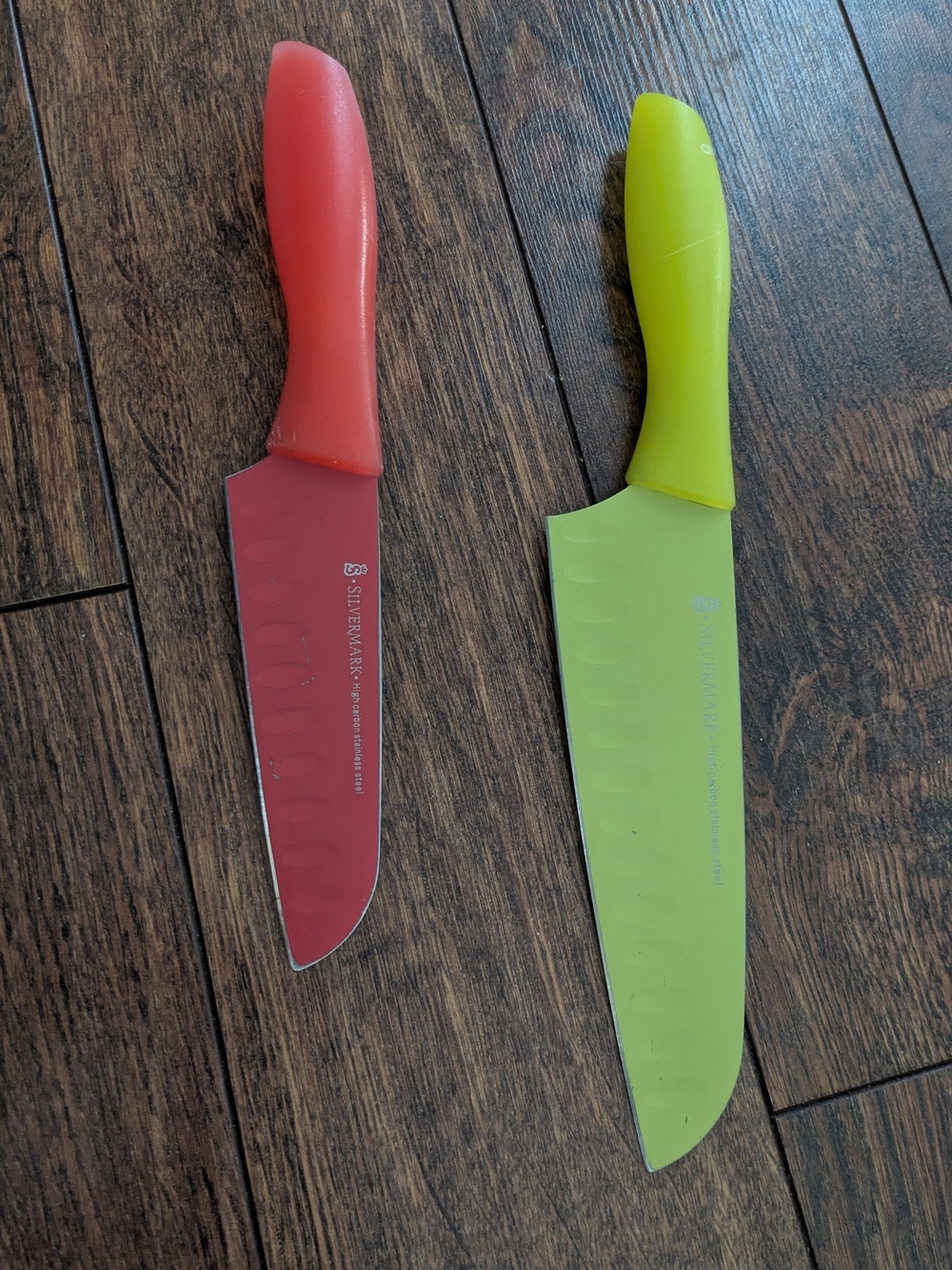 Color-Coated Kitchen Knife Set — Red and Lime